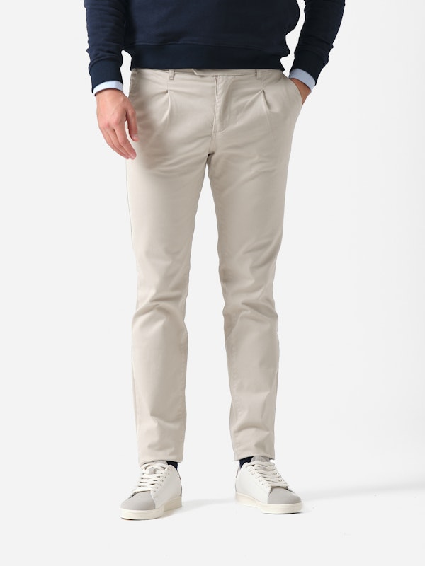 Pantalons chinos à plis | Beige