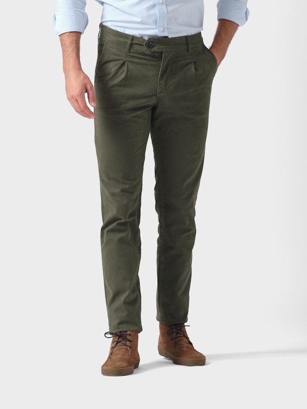 Pantalons chinos à plis | Verde