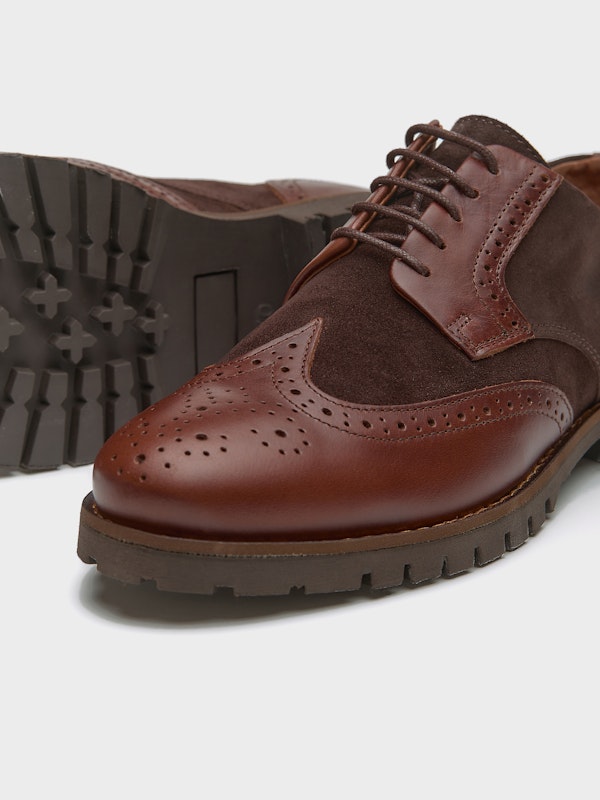 Sapato Oxford Combinado | Chocolate