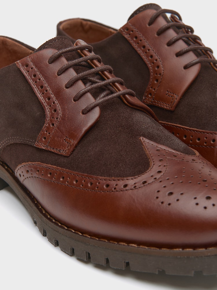 Zapato Oxford Combinado Chocolate de hombre La Garrocha