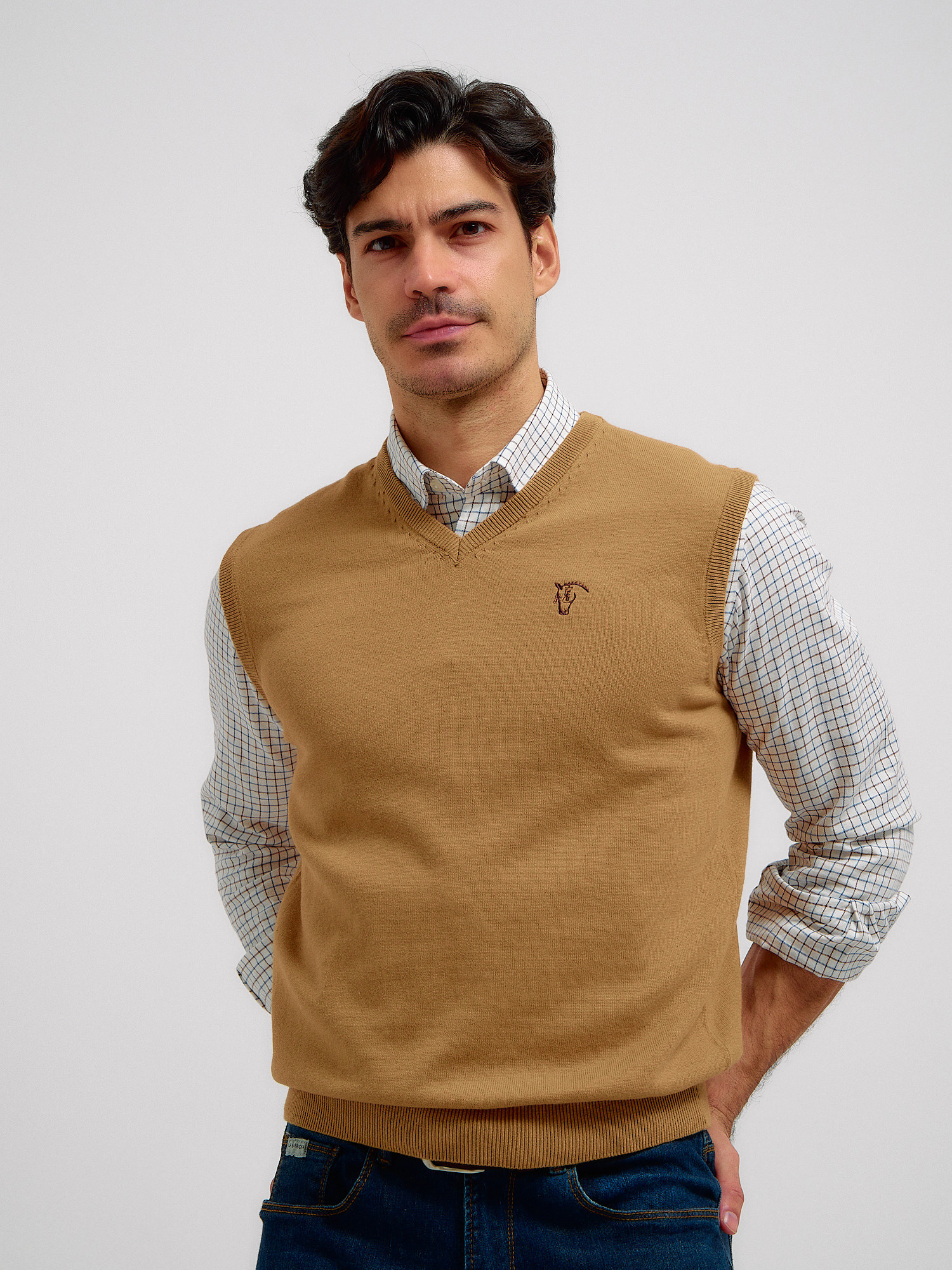 Camel sweater vest hotsell