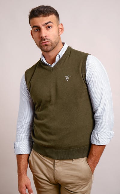 knitted vest | Verde Caza