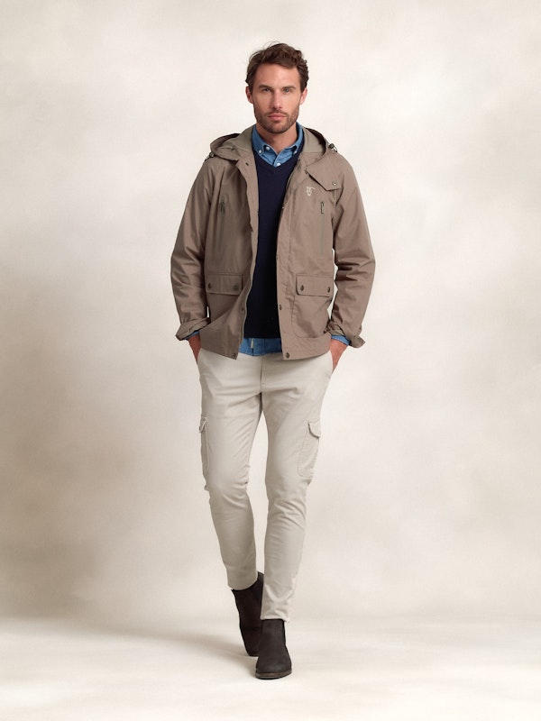 Waxed-effect Windbreaker | Greige