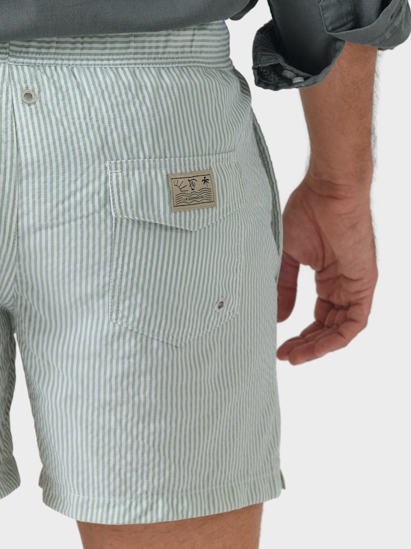 Calção de Banho Listrado | Verde