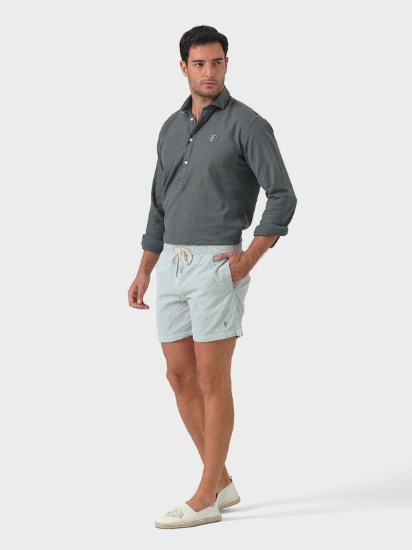 Calção de Banho Listrado | Verde