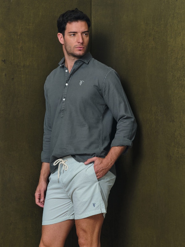 Calção de Banho Listrado | Verde