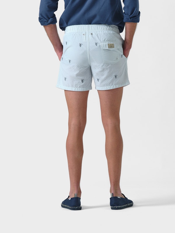 Calção de banho Listrado Brand | Celeste