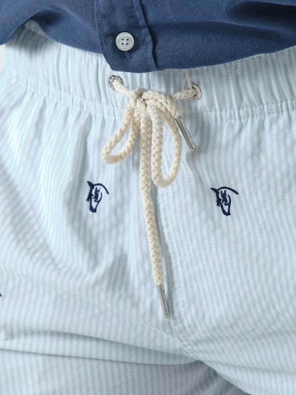 Calção de banho Listrado Brand | Celeste