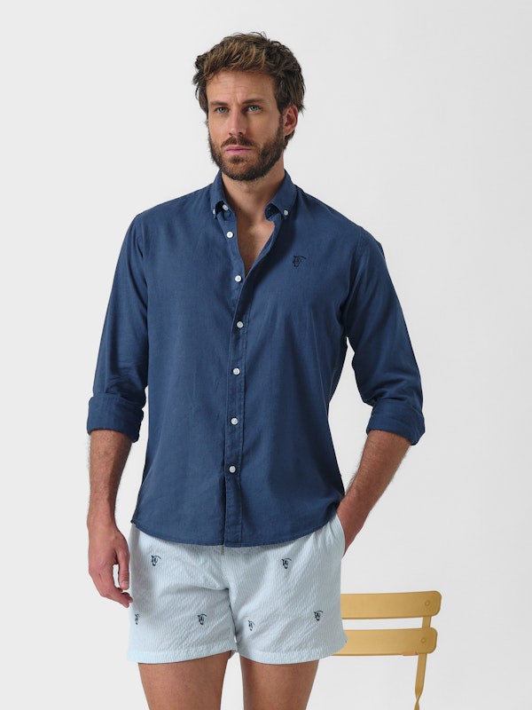 Calção de banho Listrado Brand | Celeste