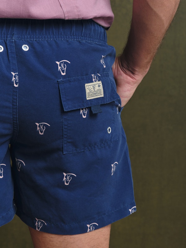 Calção de Banho Lavado Brand | Marino