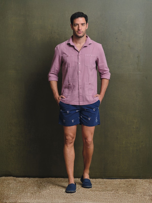 Calção de Banho Lavado Brand | Marino