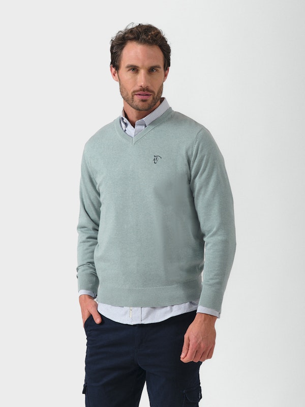 V-Neck Sweater Melange | Zafiro