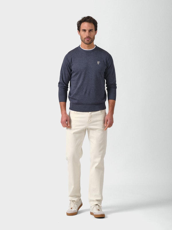 Suéter Gola Redonda Melange | Marino