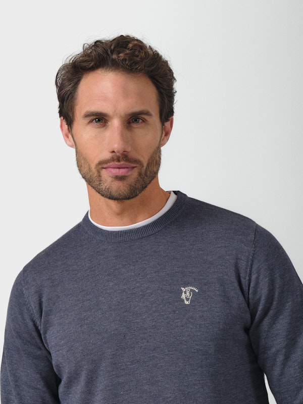 Suéter Gola Redonda Melange | Marino