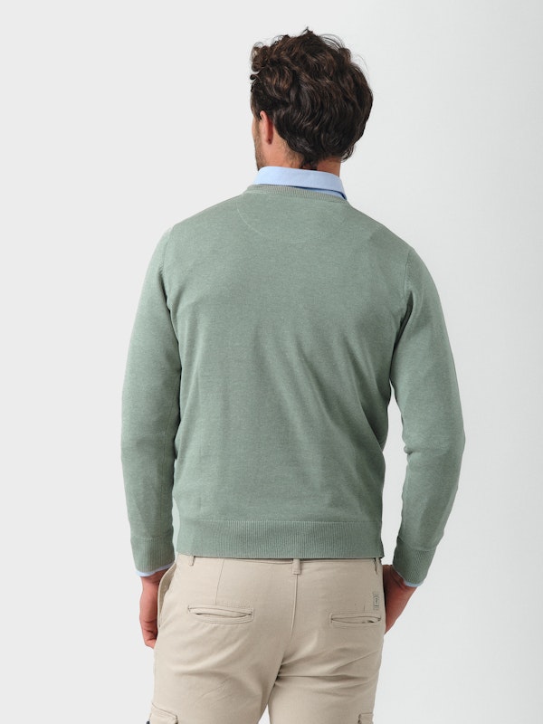 Suéter Gola Redonda Melange | Basil