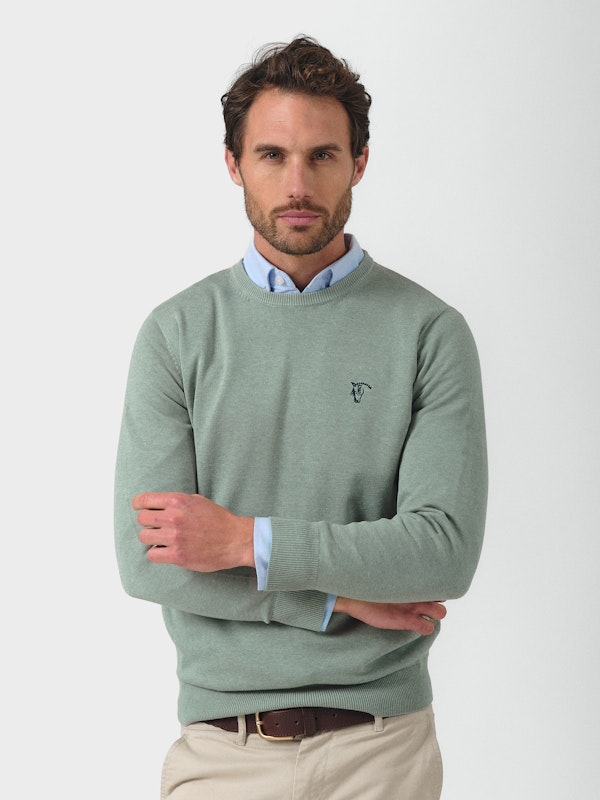 Crewneck Melange Sweater | Basil