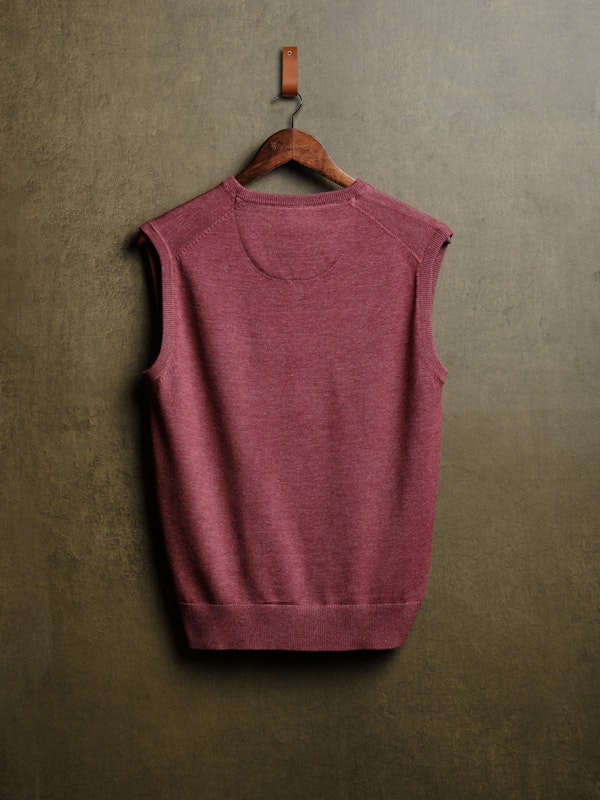 Gilet en Maille Melange | Burgundy