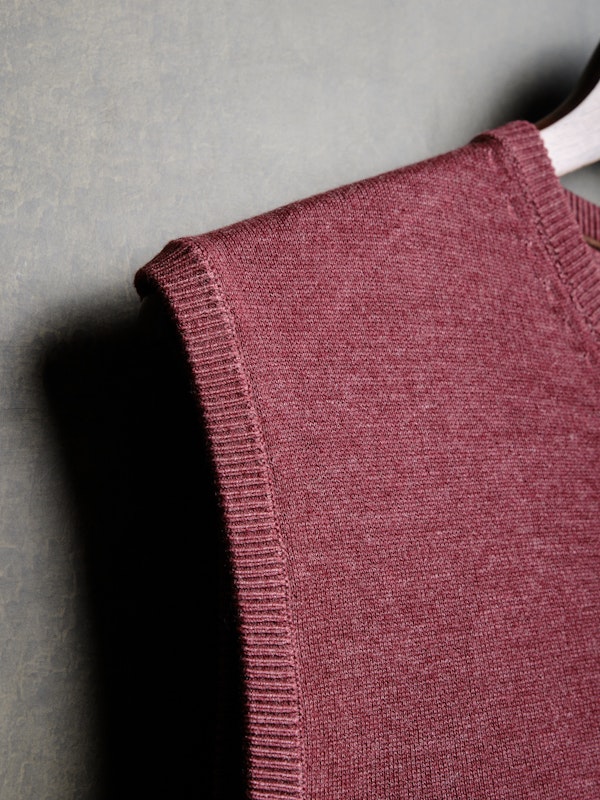 Gilet en Maille Melange | Burgundy