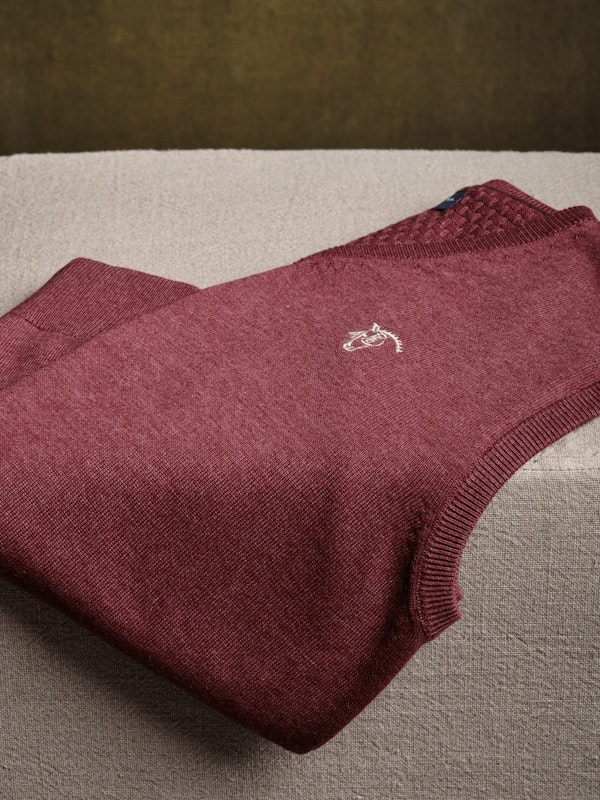Gilet en Maille Melange | Burgundy