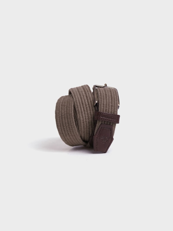 Waxed Braided Belt | Greige