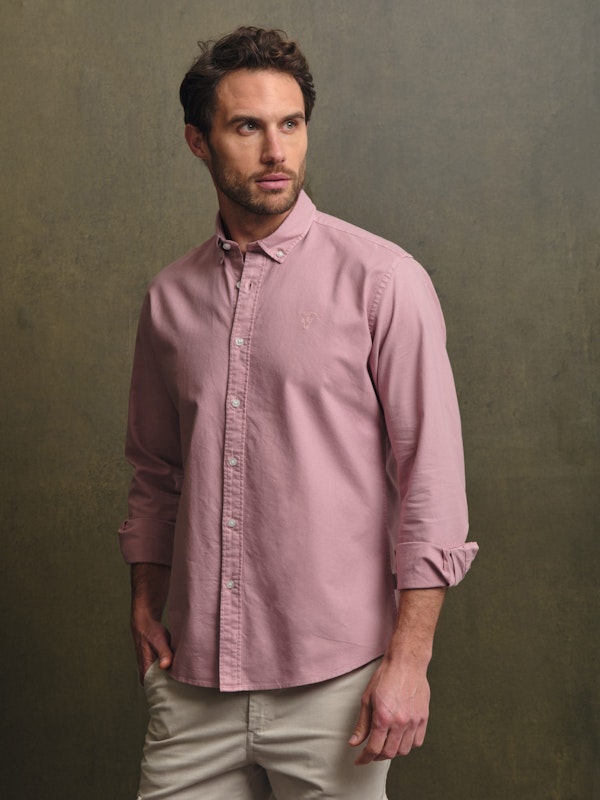 Camisa Garment Dyed | Rosa