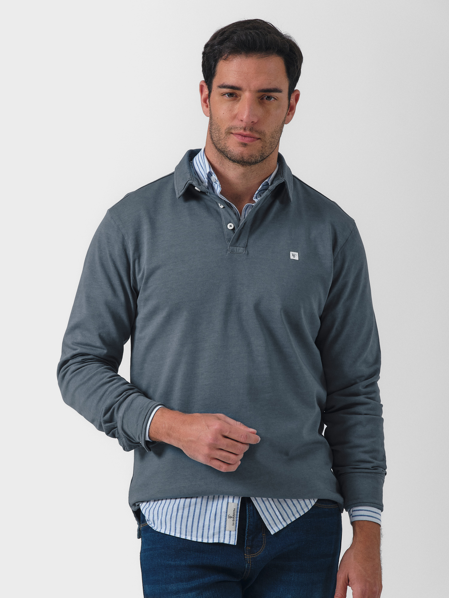 Basic Long Sleeve Washed Polo | Oxígeno