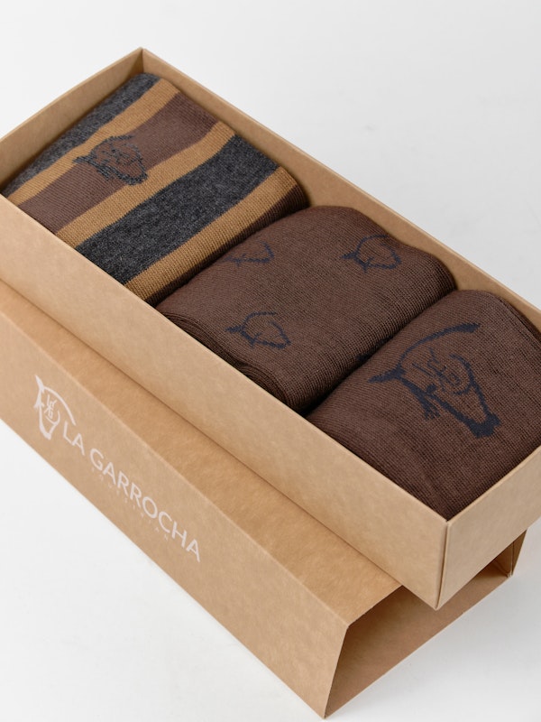 Pack de 3 Chaussettes Rayées | Tostado