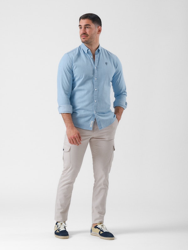 Calças cargo algodão | Beige