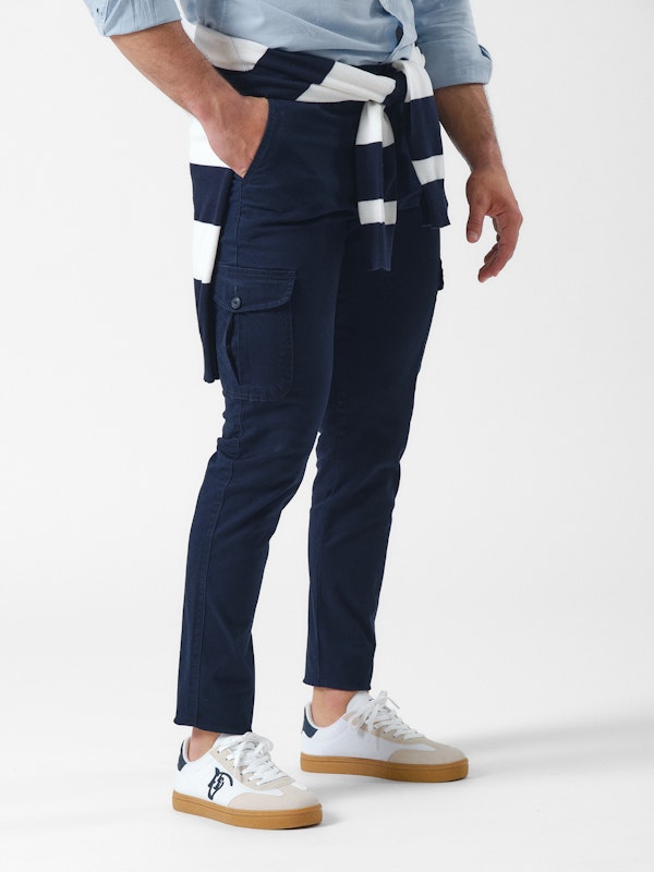 Pantalon cargo coton | Marino