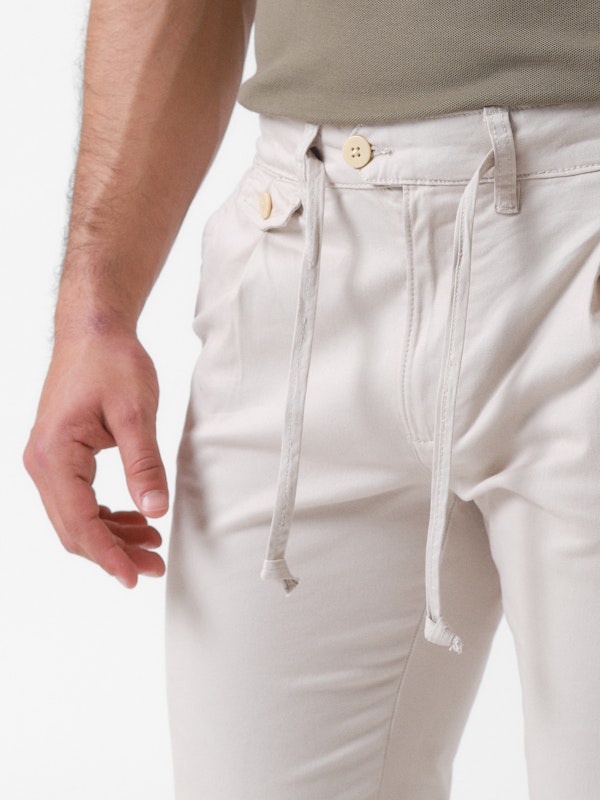 Chino à lacets | Beige