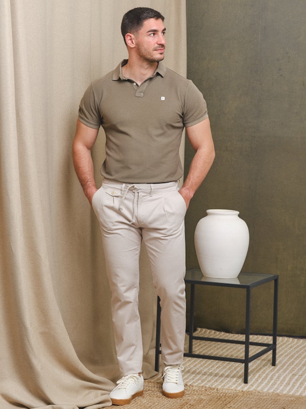Chino à lacets | Beige