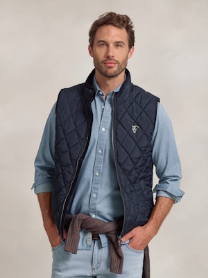 Colete Acolchoado Losangos | Marino