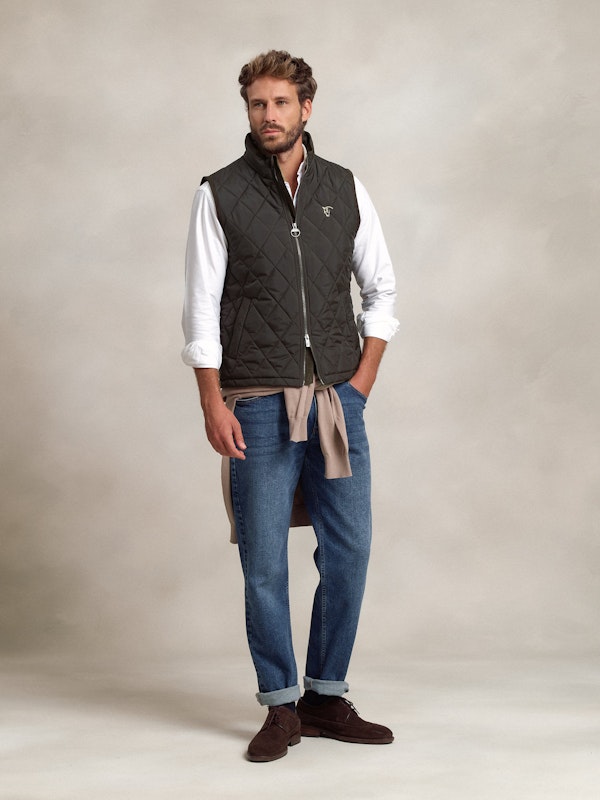 Diamond Quilted Vest | Carbón