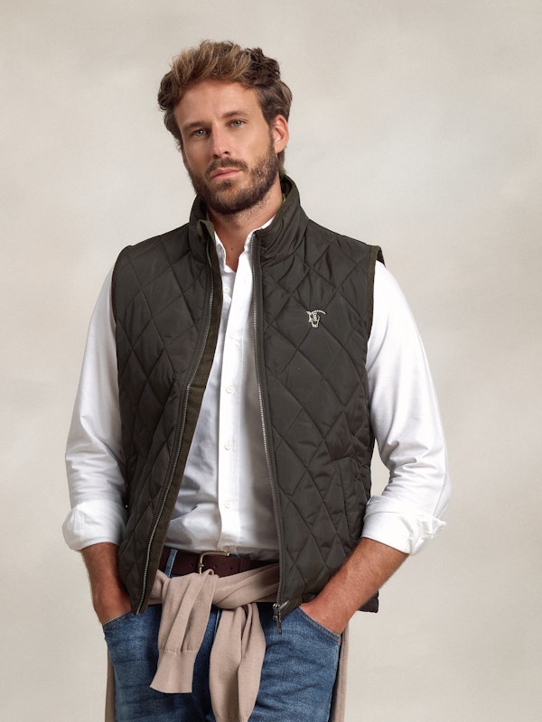 Diamond Quilted Vest | Carbón