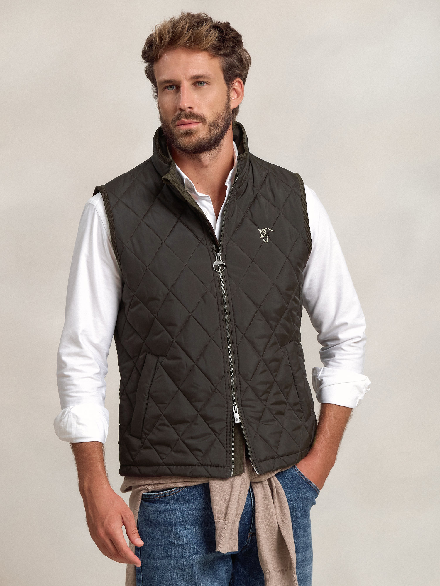 Chaleco Acolchado Rombos | Carbón
