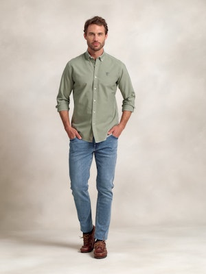 Camisa Garment Dyed | Basil