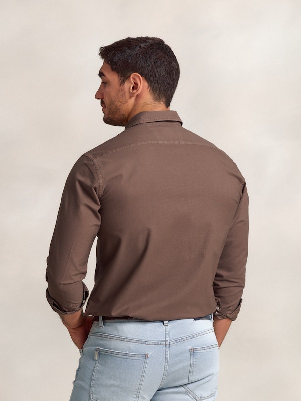 Camisa Garment Dyed | Cocoa