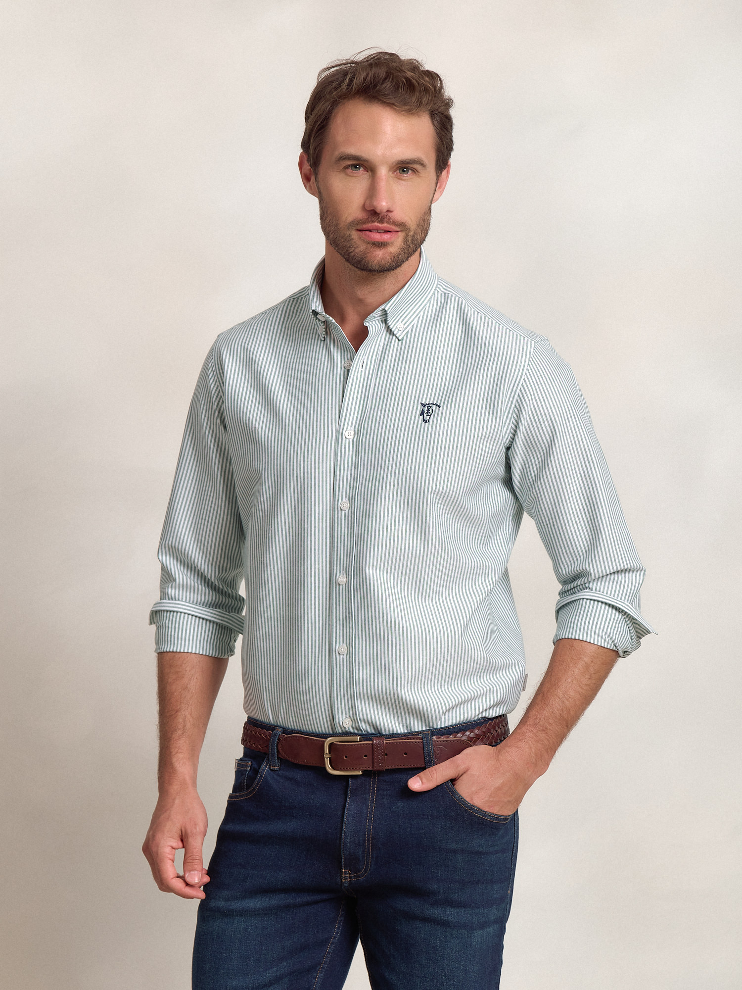 Striped Oxford Shirt | Verde