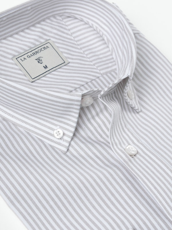 Camisa Oxford Rayas | Gris