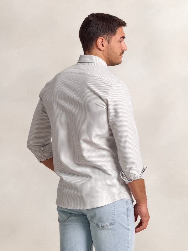 Camisa Oxford Rayas | Gris