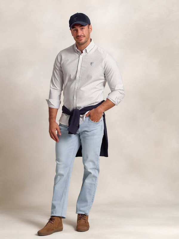 Camisa Oxford Rayas | Gris
