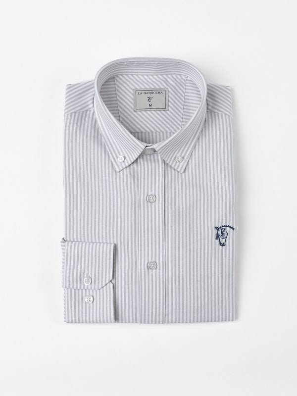 Camisa Oxford Rayas | Gris