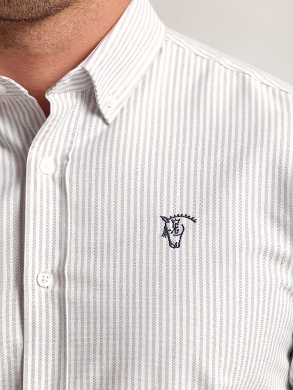 Camisa Oxford Rayas | Gris