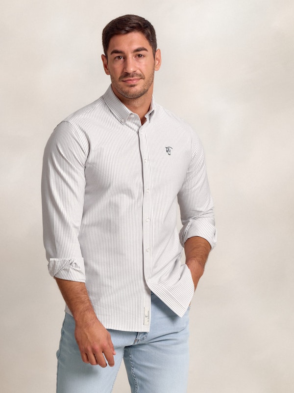 Camisa Oxford Rayas | Gris