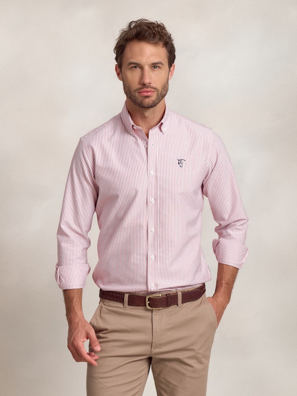 Camisa Oxford Listrada | Tinto