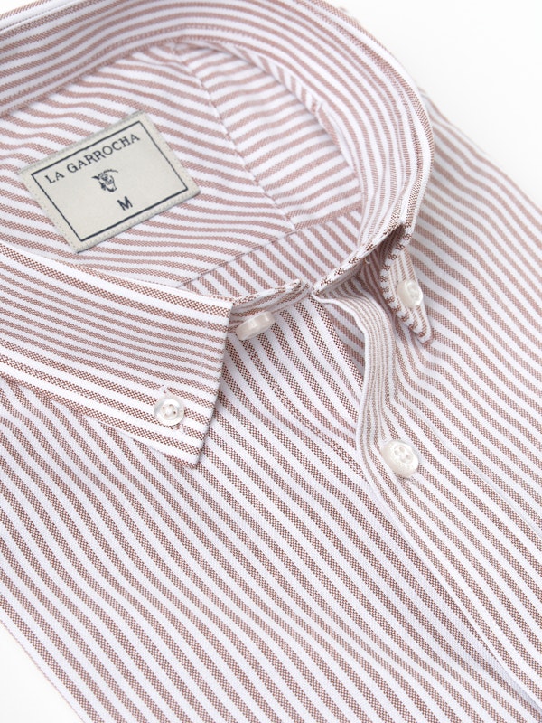 Camisa Oxford Rayas | Taupe