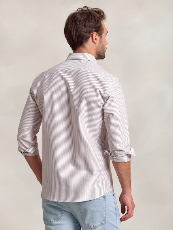 Camisa Oxford Rayas | Taupe