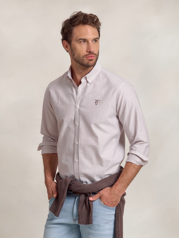 Camisa Oxford Rayas | Taupe
