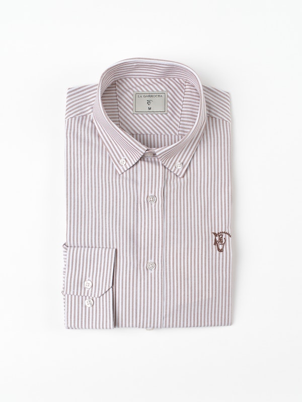 Camisa Oxford Rayas | Taupe