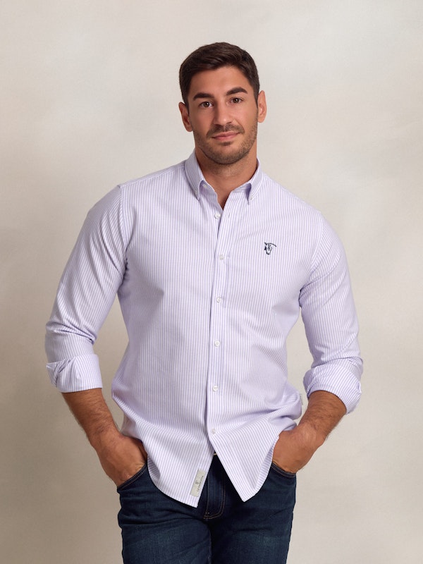 Camisa Oxford Rayas | Malva